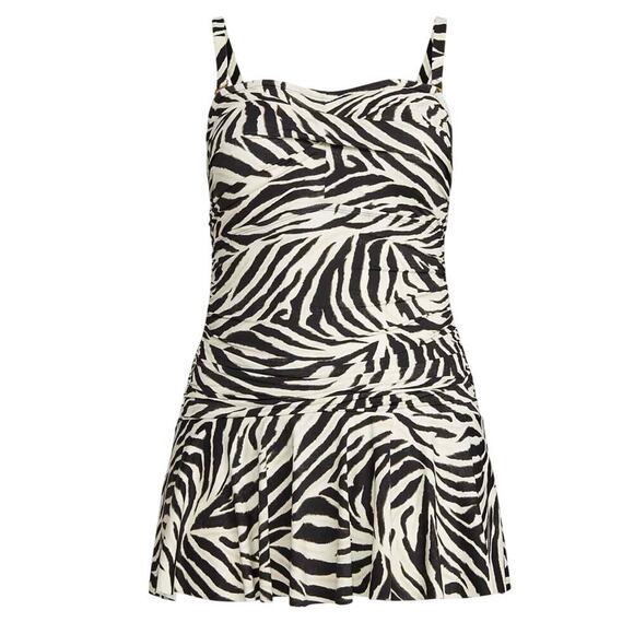 Lauren Ralph Lauren Zebra Print Skirted One Piece Swimsuit Size US 16W - Picture 1 of 11